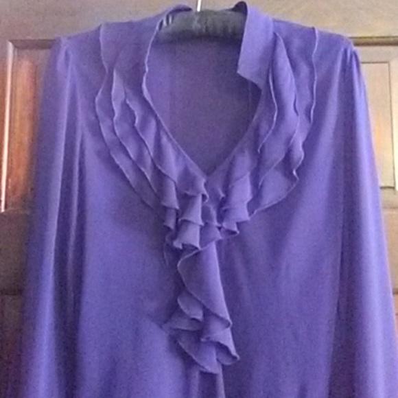 Purple Ruffled Blouse - Picture 2 of 3